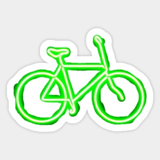 Green Neon Bike Icon Sticker